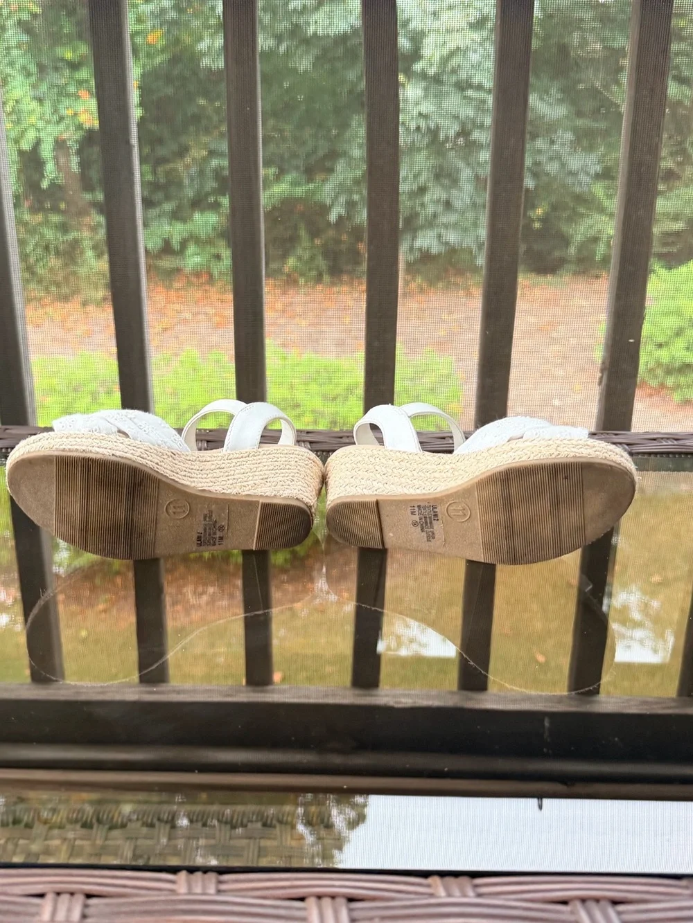 Jellypop White Knotted Espadrille Wedge Sandals Kids Size 11